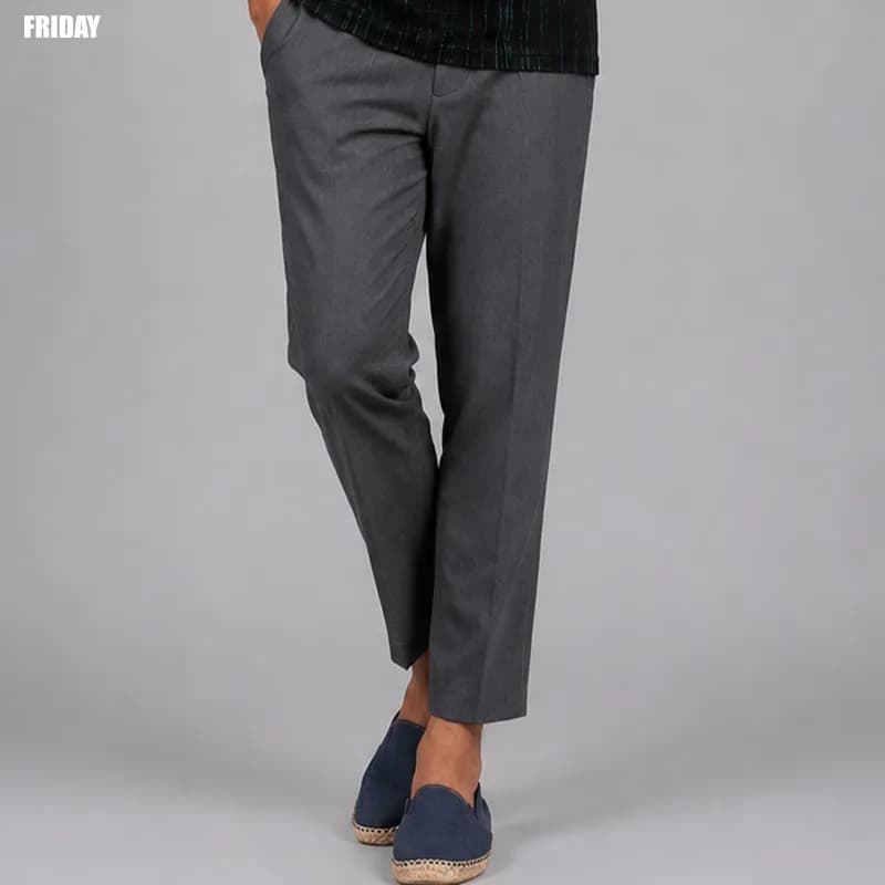 DARK ASH-COTTON TROUSER