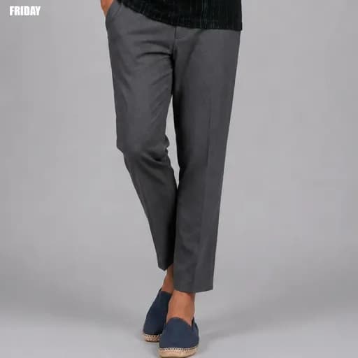 DARK ASH-COTTON TROUSER