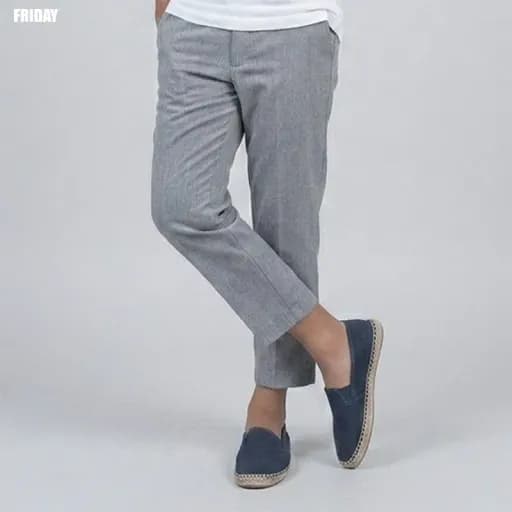LIGHT ASH-COTTON TROUSER 